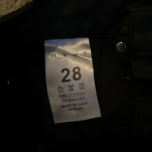 Black MNML leather skinny jeans